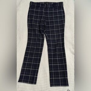 Banana Republic Navy and White Checkered Pants
